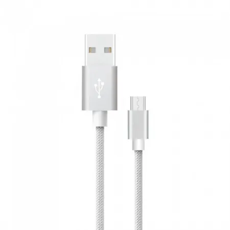 1m Micro USB Cable Silver Platinum Series