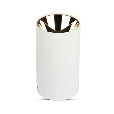 GU10 Fitting Round White + Rose Gold