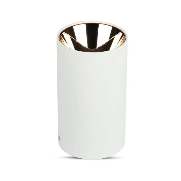 GU10 Fitting Round White + Rose Gold