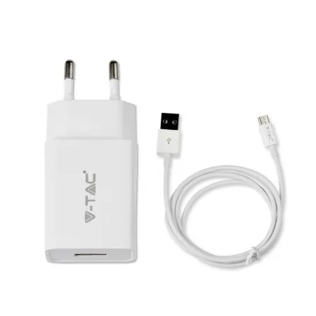 Fast Charging Set with Travel Adapter & Micro USB Cable White