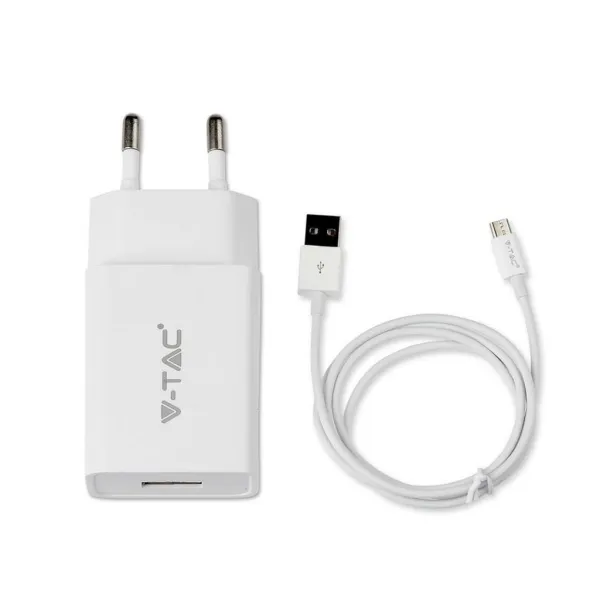 Fast Charging Set with Travel Adapter & Micro USB Cable White
