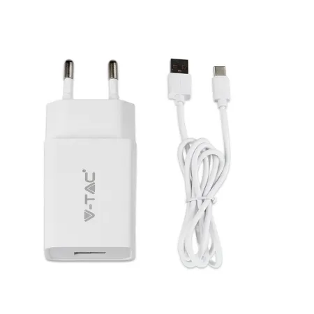 Fast Charging Set with Travel Adapter & Type C USB Cable White