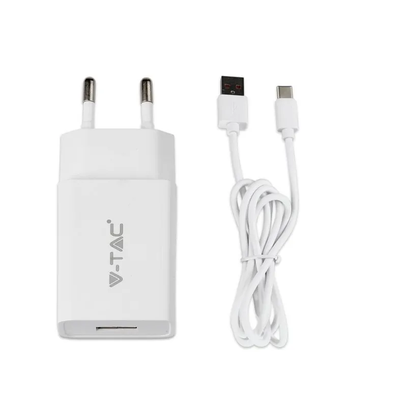 Fast Charging Set with Travel Adapter & Type C USB Cable White