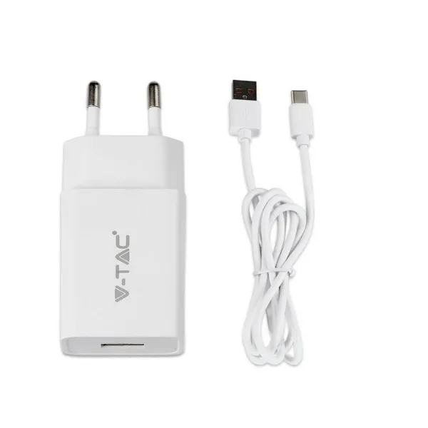 Fast Charging Set with Travel Adapter & Type C USB Cable White
