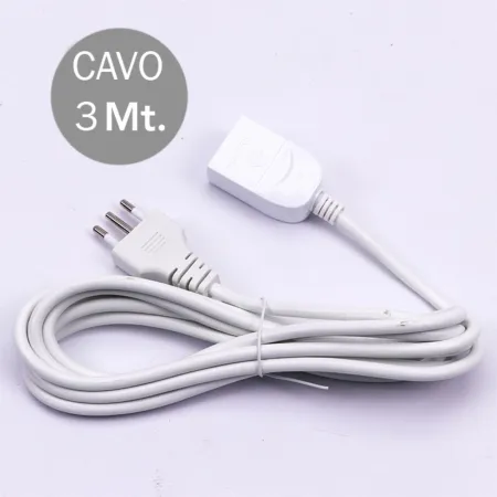 Prolunghe Lineari Plug 10A 2P+T Presa 10A Cavo H05Vv F 3X0.75mmx3M