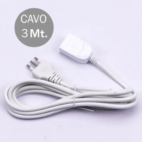 Prolunghe Lineari Plug 10A 2P+T Presa 10A Cavo H05Vv F 3X0.75mmx3M