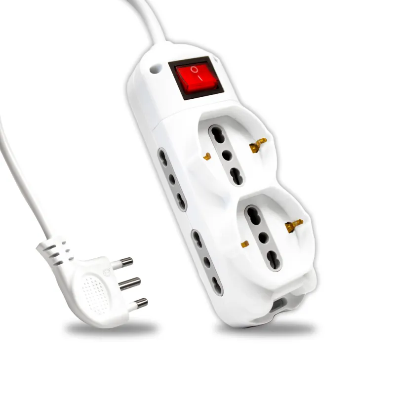 Multipresa con Cavo 1,5m e 6x Prese 10/16A (4x Laterali Bipasso + 2x Frontale Bipasso/Schuko), Spina 16A e Interruttore Colore B