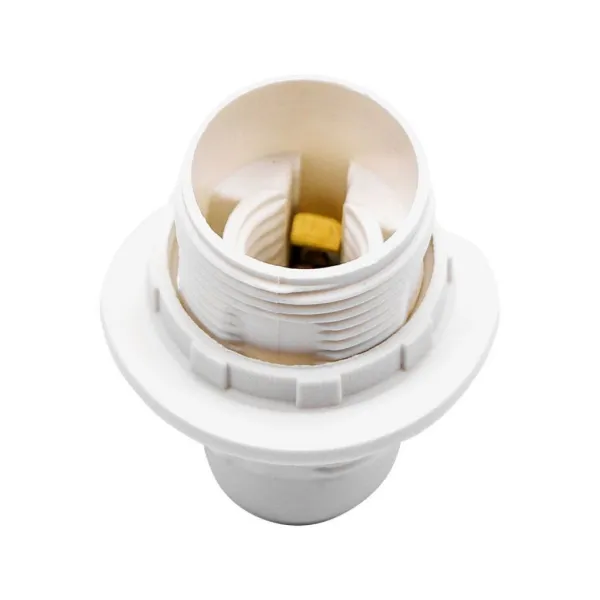 E14 Lamp Holder ( Polybag + Card) White with Sunshade