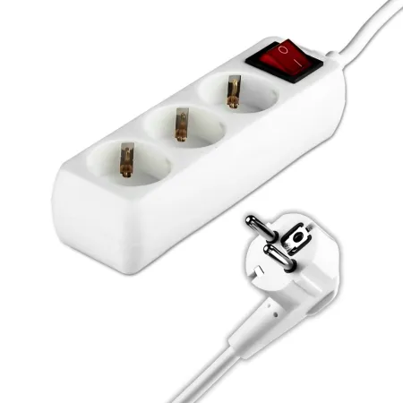 3 Ways Socket with Switch (3G 1.5mm2 X 5M) Polybag with Card White