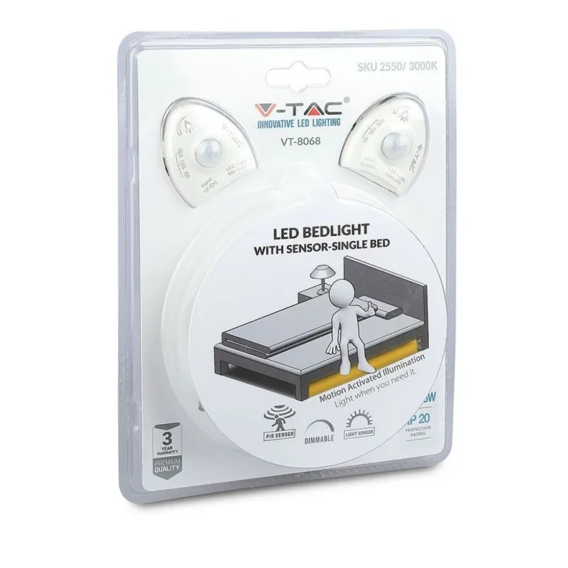 LED Bedlight with Sensor Double Bed 3000K