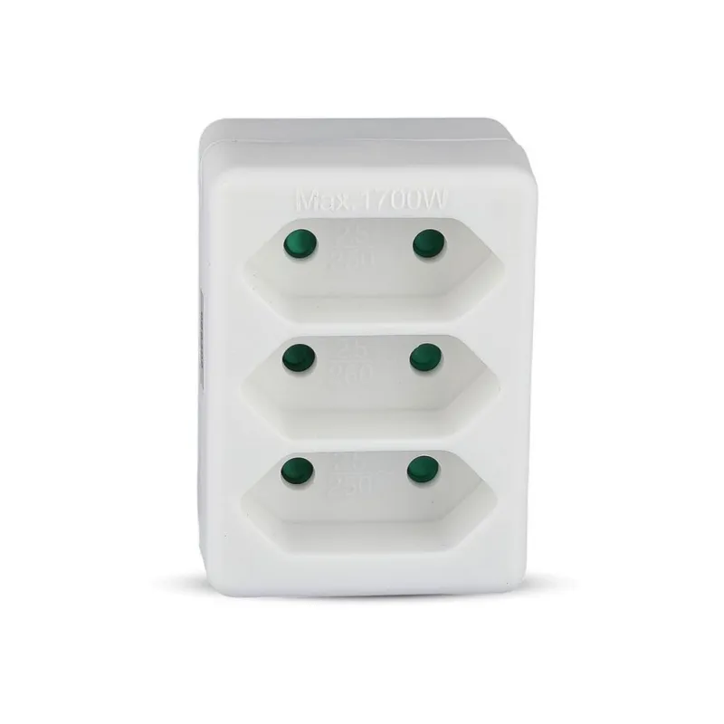 3 Outlet Adapter 2.5A White Label + Poly Bag