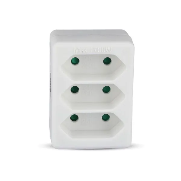 3 Outlet Adapter 2.5A White Label + Poly Bag