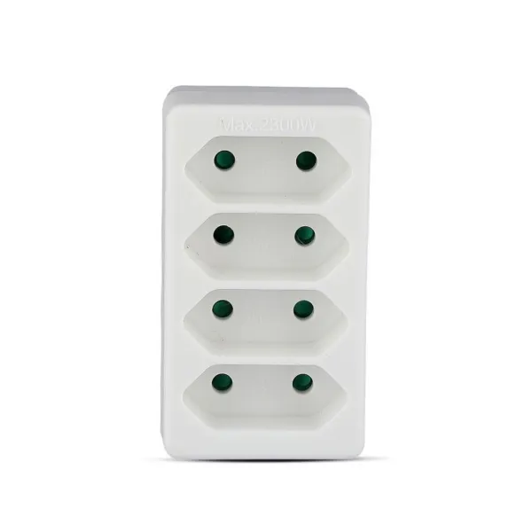 4 Outlet Adapter 2.5A White Label + Poly Bag