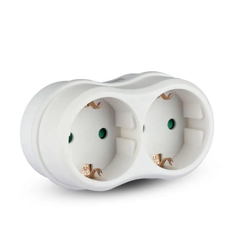 Outlet Adapter With Earthing Contact 16A White