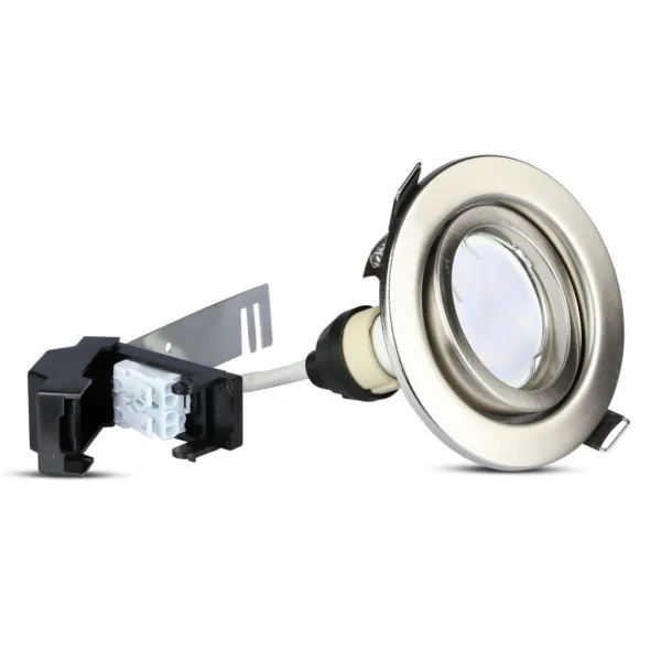 LED Spotlight 5W GU10 with Fitting Satin Nichel Body 6400K 3Pcs/Pack