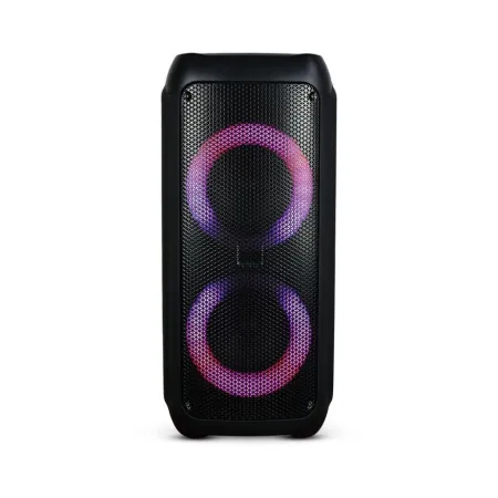 35W Rechargeable Trolley Speaker with One Wired Microphone RF Control RGB 2*6.5 Inch