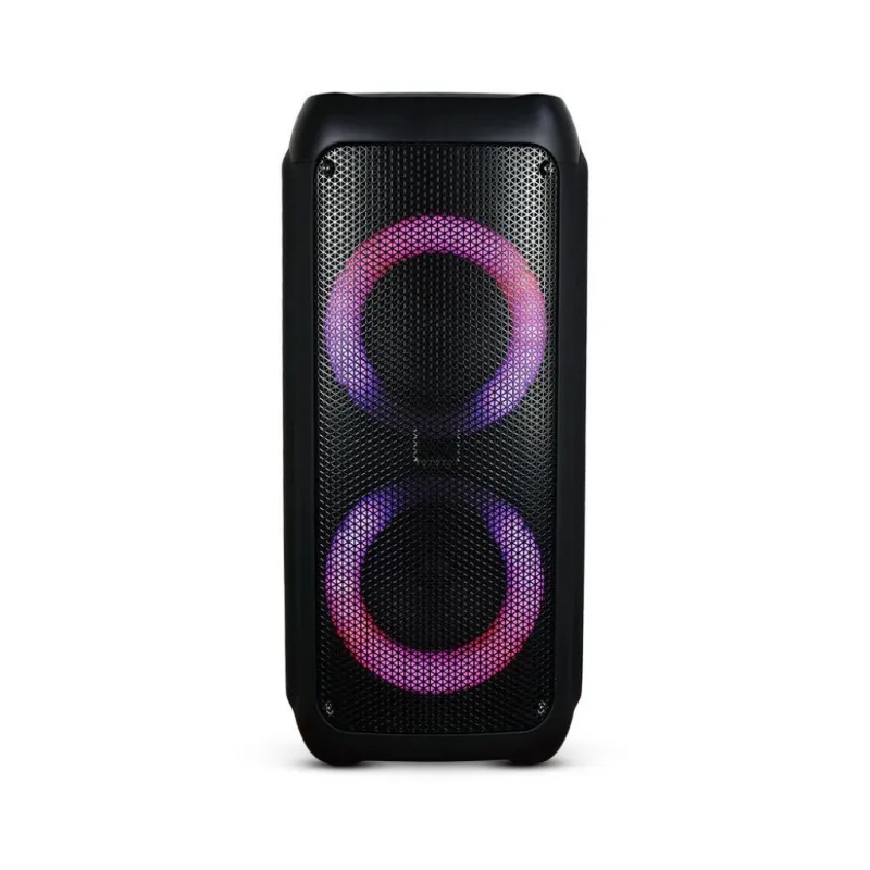 35W Rechargeable Trolley Speaker with One Wired Microphone RF Control RGB 2*6.5 Inch