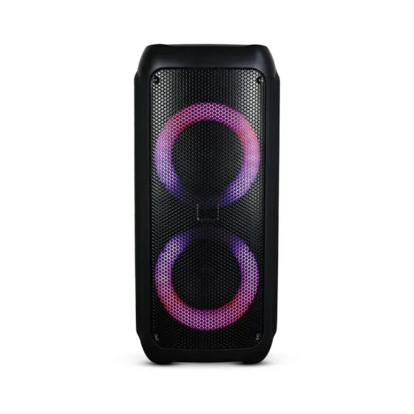35W Rechargeable Trolley Speaker with One Wired Microphone RF Control RGB 2*6.5 Inch