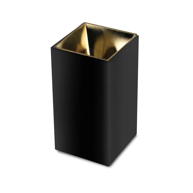 GU10 Fitting Square Black + Gold