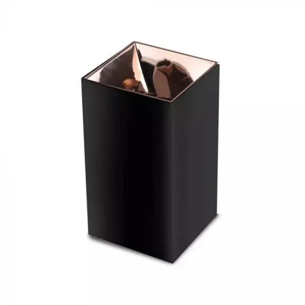 GU10 Fitting Square Black + Rose Gold