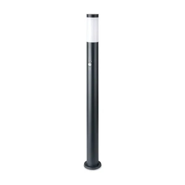 E27 Bollard Lamp 110cm with PIR Sensor Stainless Steel Body Grey IP44