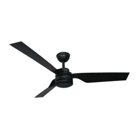 65W LED Ceiling Fan Silver Body RF Control 3 Black Blades AC Motor ( 52Inch )