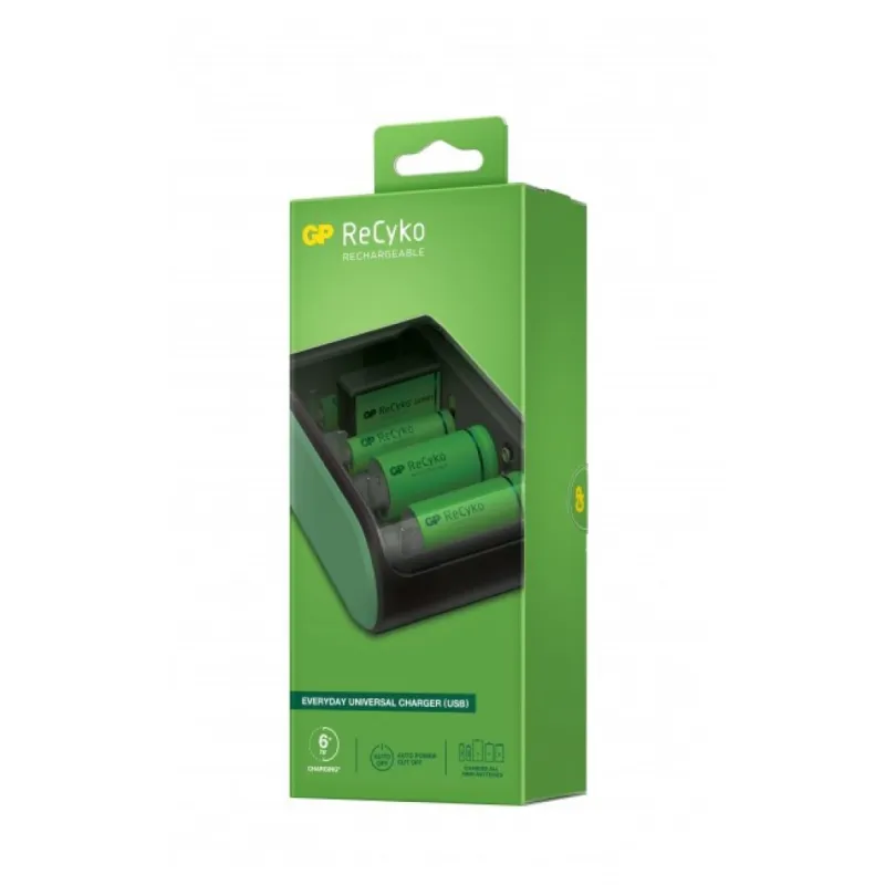 Caricabatterie Universale ReCyko B631 per Ricarica Contemporanea di Batterie Ricaricabili 1,5V Mini Stilo AAA, Stilo AA, C, Torc