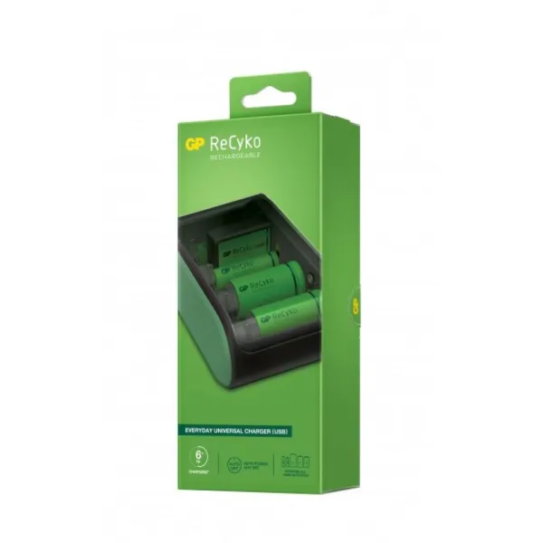 Caricabatterie Universale ReCyko B631 per Ricarica Contemporanea di Batterie Ricaricabili 1,5V Mini Stilo AAA, Stilo AA, C, Torc