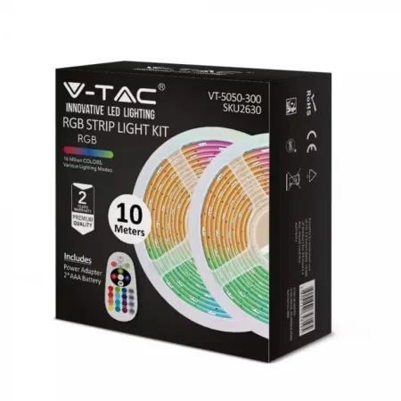 LED Strip RGB Set SMD5050 300LED 2X5m with Remote + Adaptor