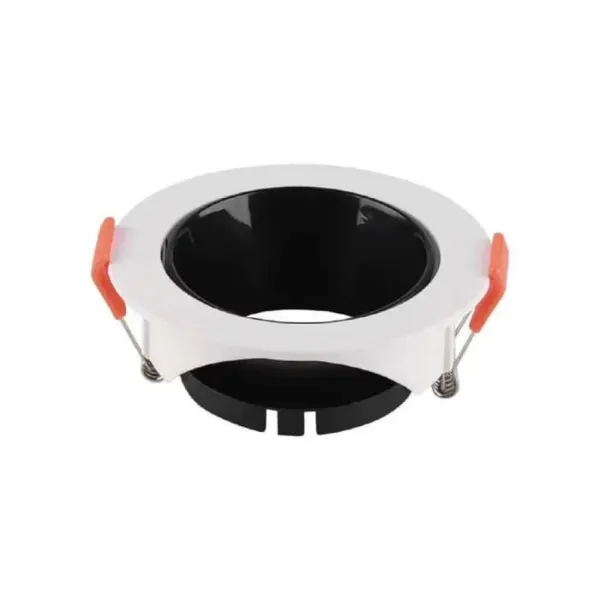 GU10 Fitting Round White Frame + Black Reflector