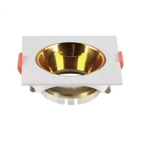 GU10 Fitting Square White Frame + Gold Reflector