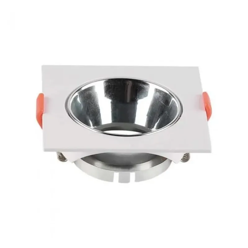 GU10 Fitting Square White Frame + Chrome Reflector