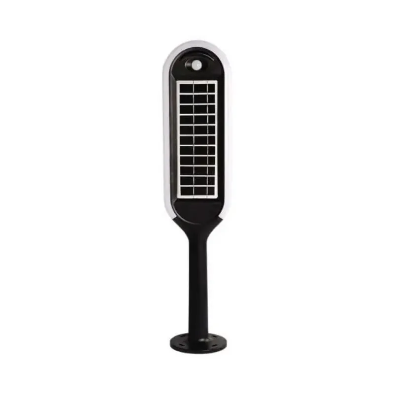 5W LED Solar Bollard Light with White + Black Body 3000K