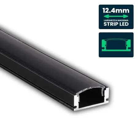 LED Strip Mounting Kit with Diffuser Aluminum 2000*17.4*7mm Black Housing