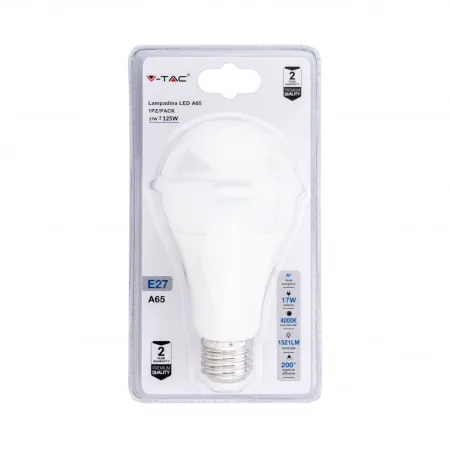 Lampadina LED E27 17W A65 4000K (Blister 1 Pezzo)
