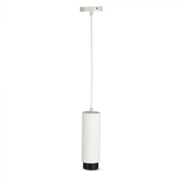 GU10 Fitting Gypsum Pendant Suspended Metal with Gun Black Bottom
