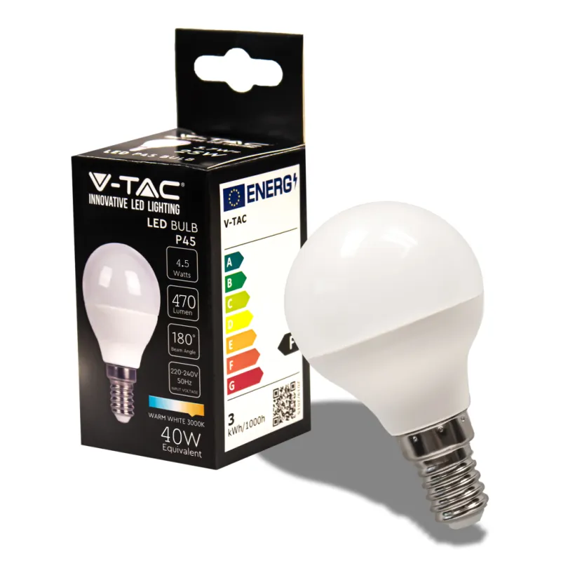 LED Bulb 4.5W E14 P45 3000K