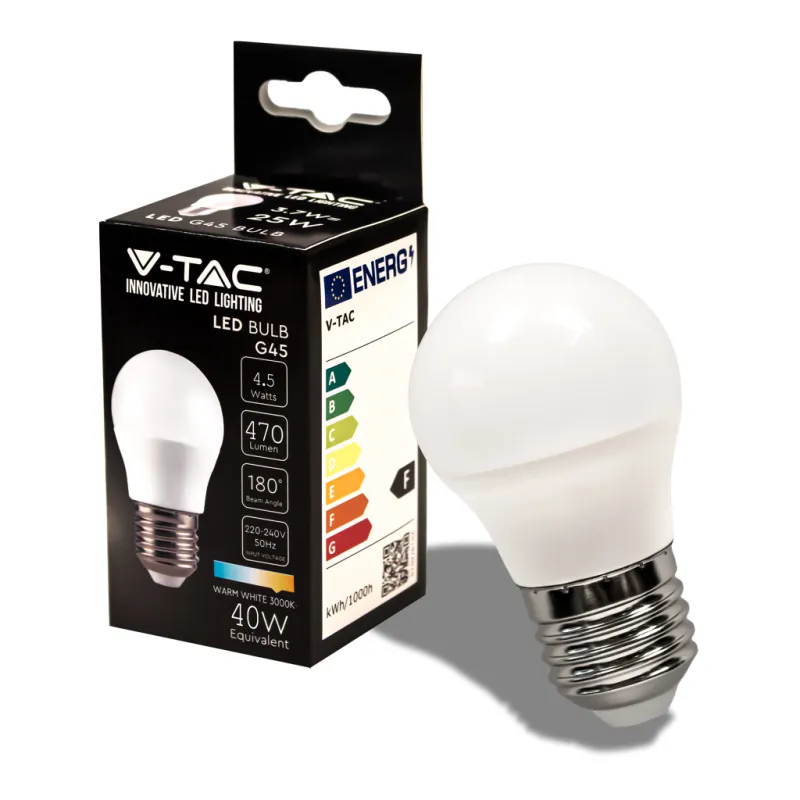 LED Bulb 4.5W E27 G45 3000K