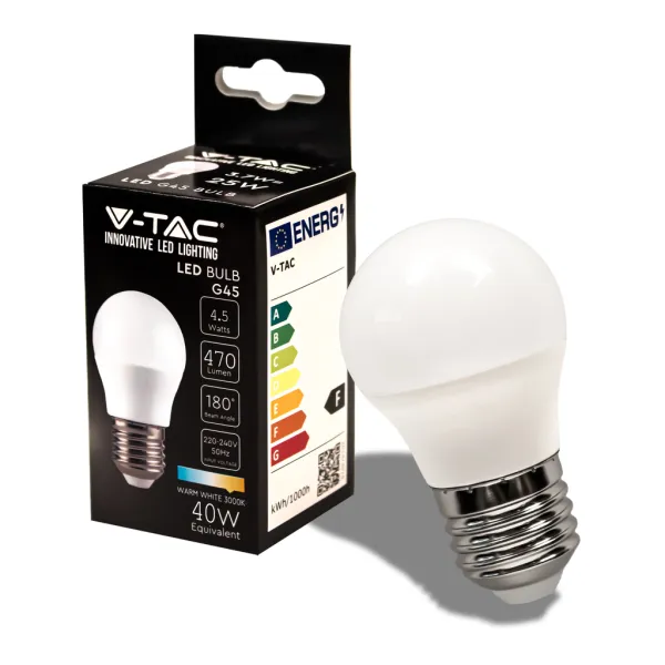 LED Bulb 4.5W E27 G45 3000K