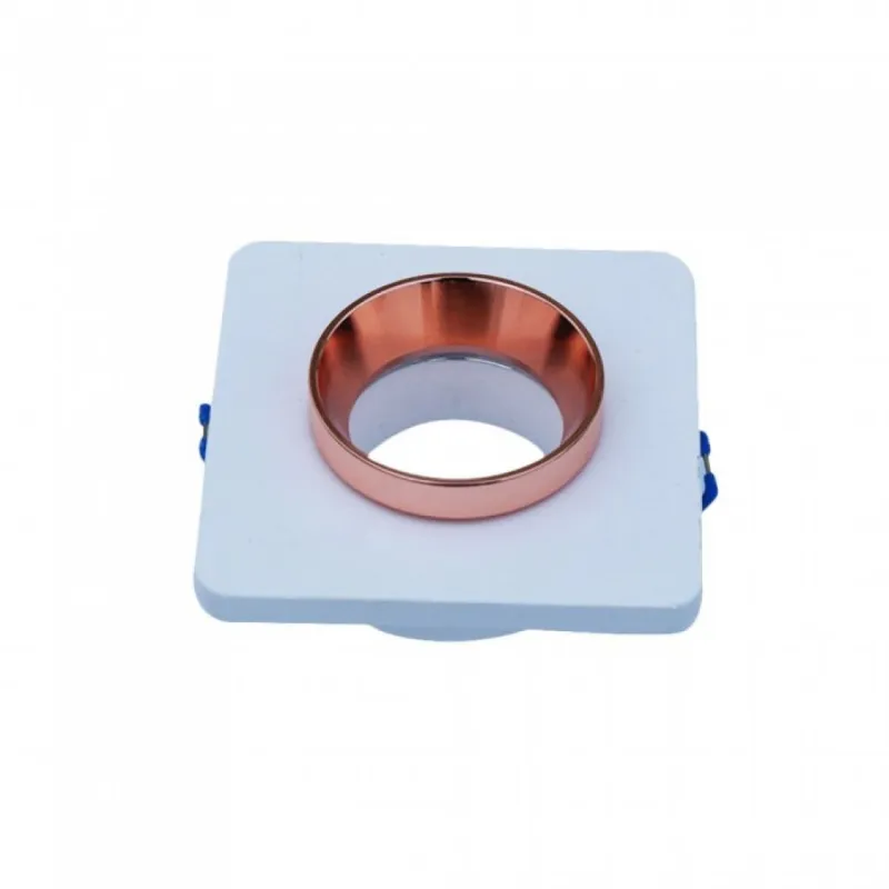 GU10 Fitting Gypsum Metal White Plaster Light with Matt Rose Gold Square