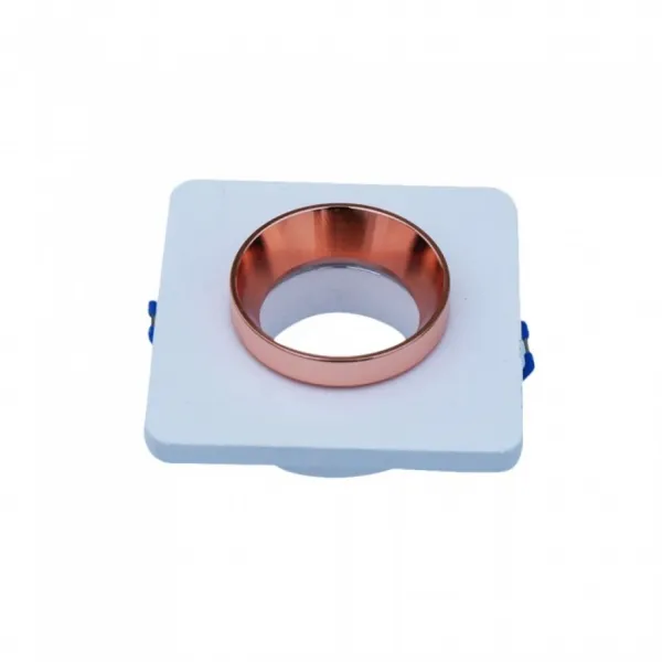 GU10 Fitting Gypsum Metal White Plaster Light with Matt Rose Gold Square