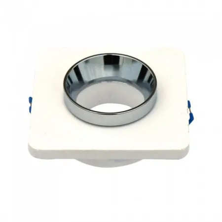 GU10 Fitting Gypsum Metal White Plaster Light with Chrome Bottom Suqre