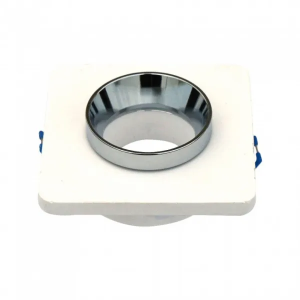 GU10 Fitting Gypsum Metal White Plaster Light with Chrome Bottom Suqre