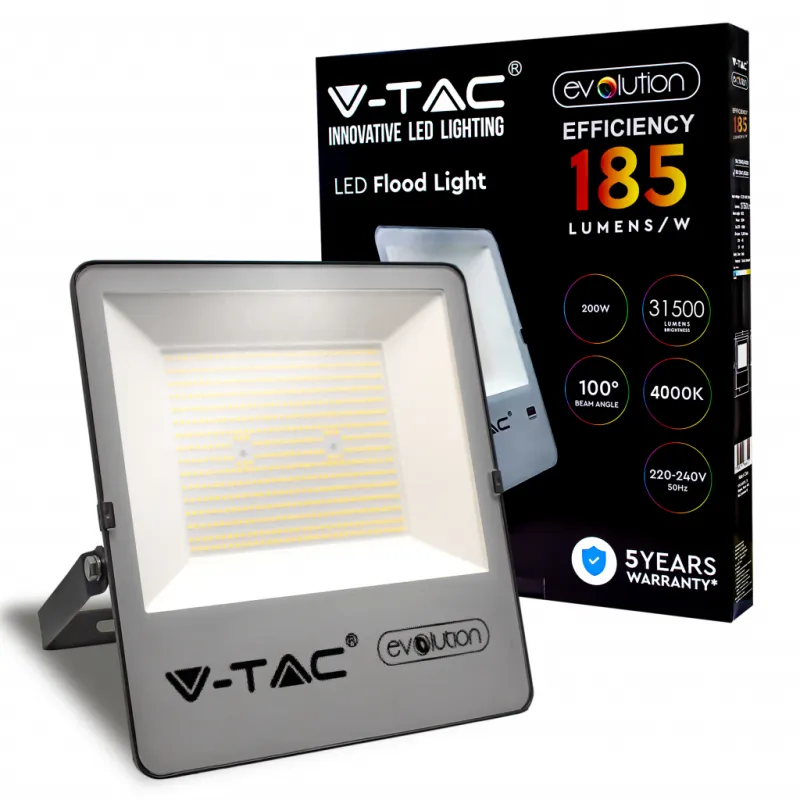 200W LED Floodlight SMD Samsung Chip G8 Black Body 4000K 185 lm/W
