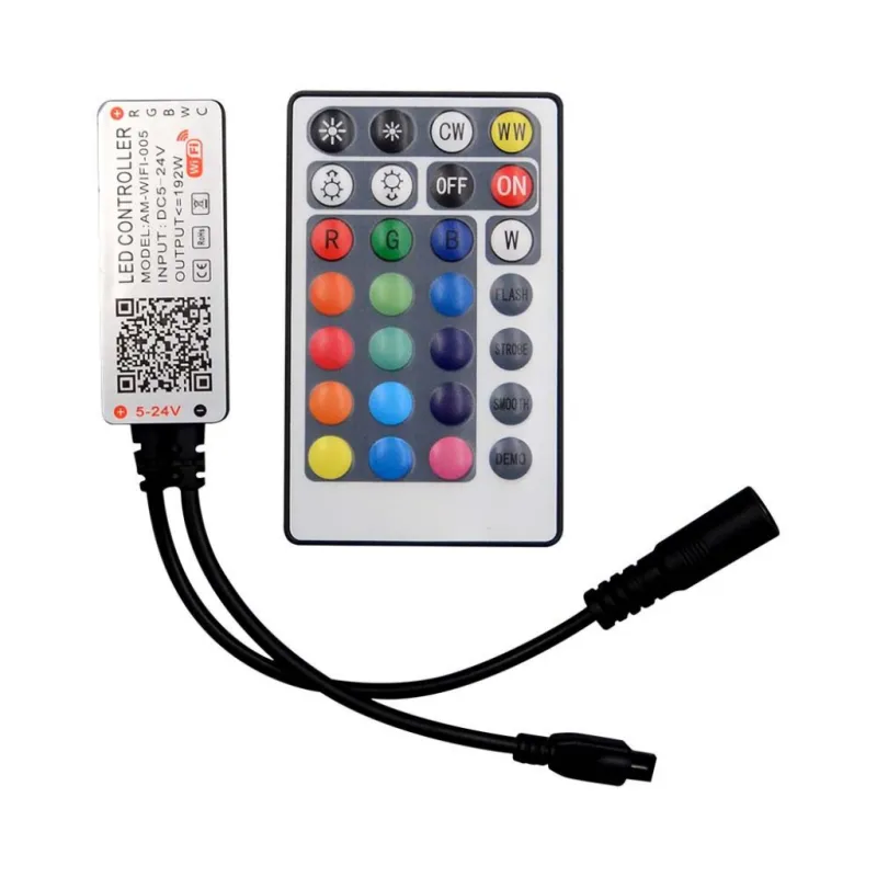 WiFi ControLED with Remote Control 3In1+RGB 28 Buttons
