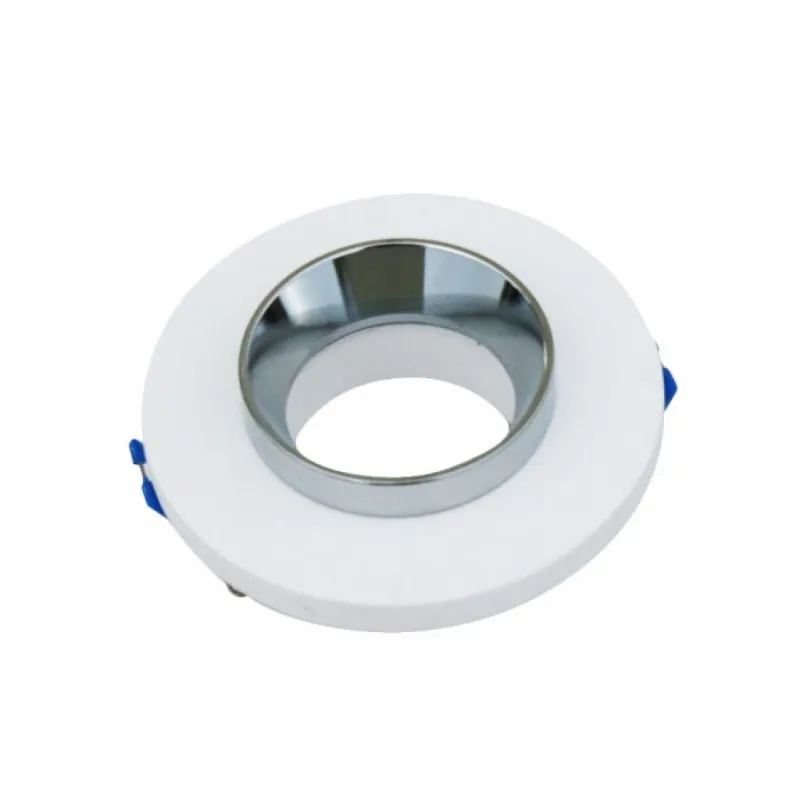 GU10 Fitting Gypsum Metal Recessed Light with Chrome Bottom Round