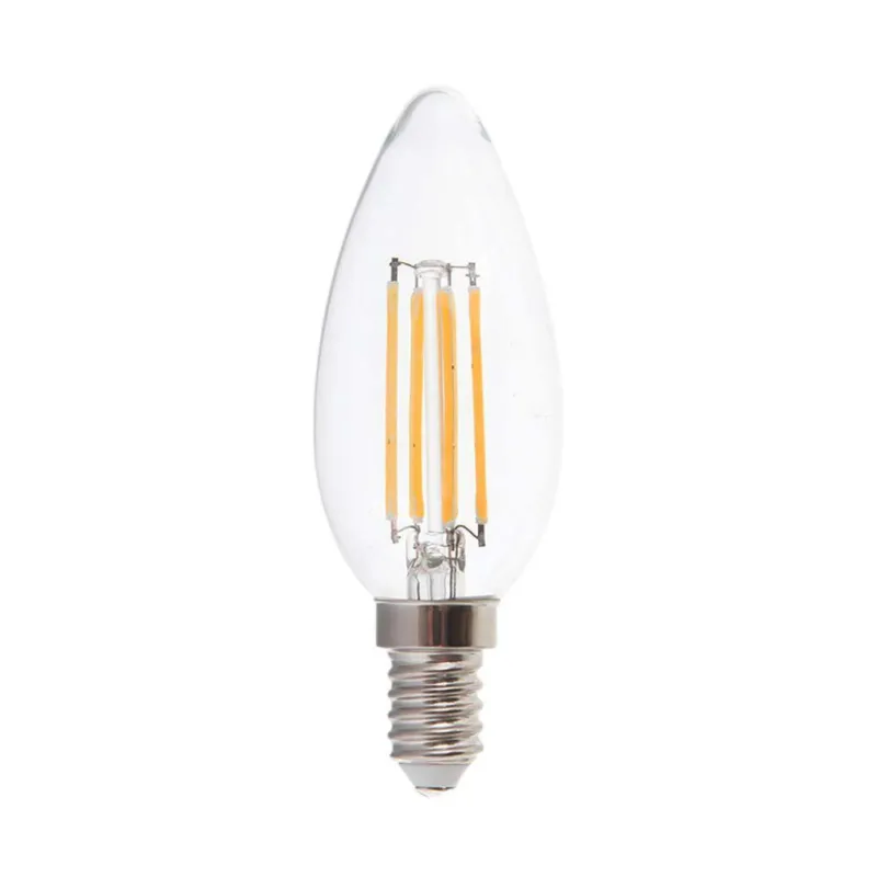 6W Candle Filament Bulb Clear Cover 3000K E14