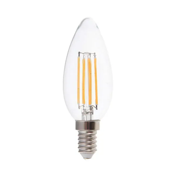 6W Candle Filament Bulb Clear Cover 3000K E14