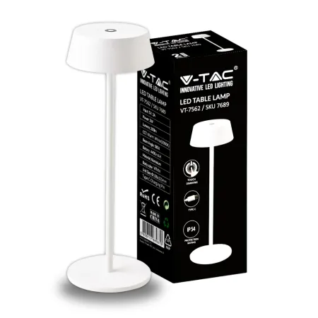 LED 2W Table Lamp 3000K White Body IP54