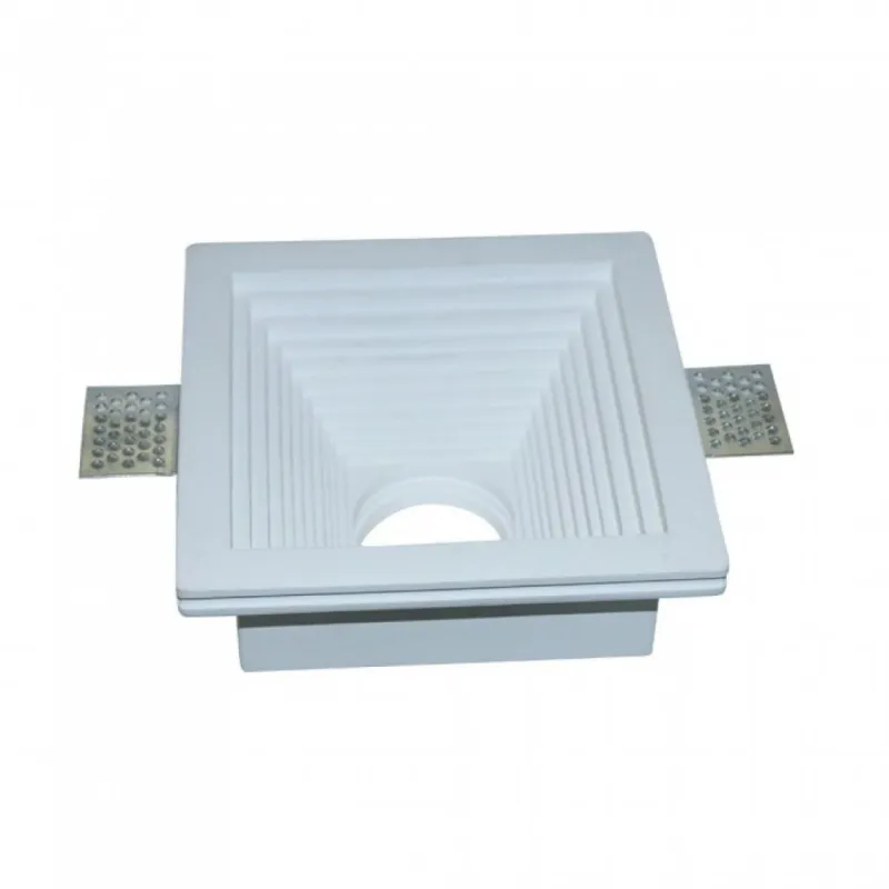 GU10 Fitting Gypsum White Recessed Light Square